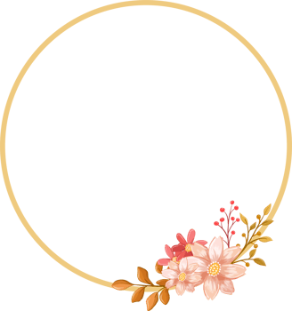 Pink Orange Flower Arrangement with watercolor style png