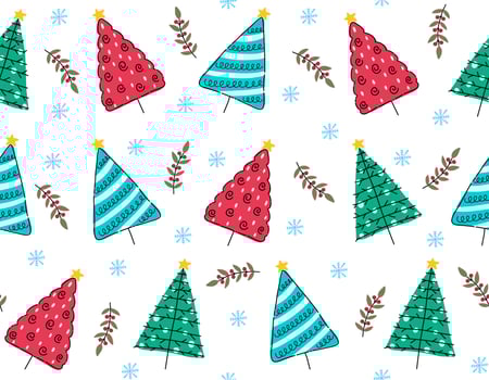 Cute Christmas tree pattern vector