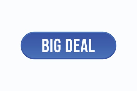 big deal button vectors. sign label speech bubble big deal vector