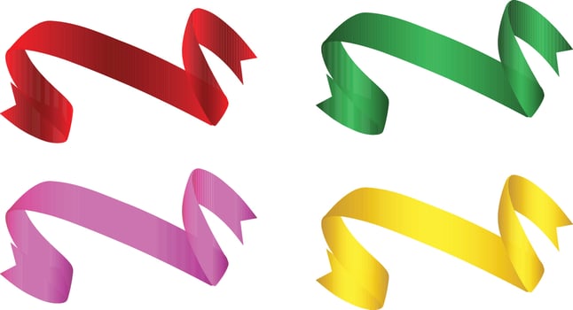Colorful Vector Ribbon Banners. Set of Ribbons Banners with Label, Tag and Quality Badges. Banners set and colorful Ribbon, isolated on white background. Ribbon Banner in modern simple flat design