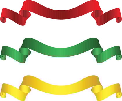 Colorful Vector Ribbon Banners. Set of Ribbons Banners with Label, Tag and Quality Badges. Banners set and colorful Ribbon, isolated on white background. Ribbon Banner in modern simple flat design