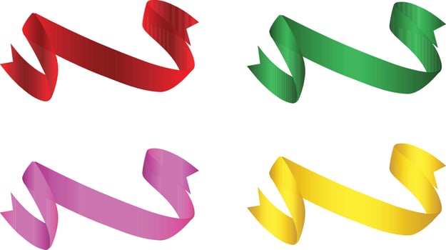 Colorful Vector Ribbon Banners. Set of Ribbons Banners with Label, Tag and Quality Badges. Banners set and colorful Ribbon, isolated on white background. Ribbon Banner in modern simple flat design