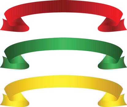 Colorful Vector Ribbon Banners. Set of Ribbons Banners with Label, Tag and Quality Badges. Banners set and colorful Ribbon, isolated on white background. Ribbon Banner in modern simple flat design