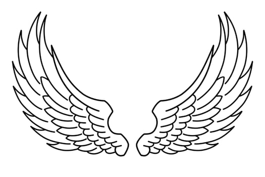 free vector angel wings line art
