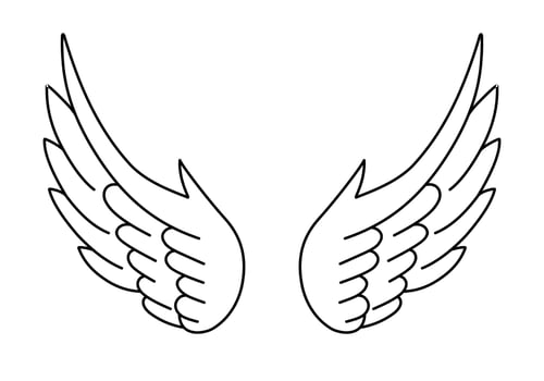 free vector angel wings line art
