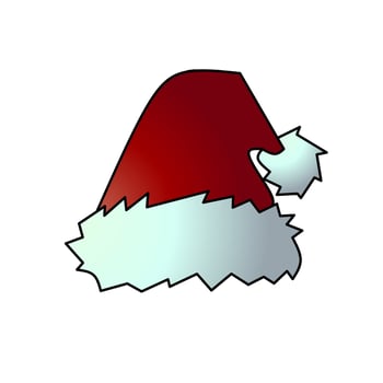 santa hat icon design, red hat santa with elegance concept vector
