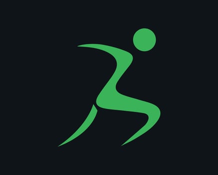 Running vector logo design concept. Modern Summer Sports Logo Symbol - Marathon Athlete Silhouette.