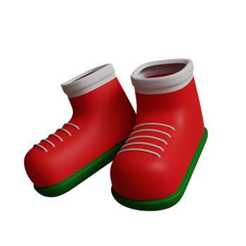 3D Santa Claus shoes png