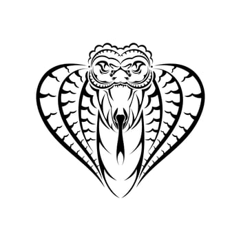 Polynesian style tattoo with mask and snake head. vector