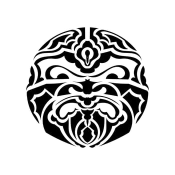 Tiki mask. Maori or polynesia pattern. Good for prints and tattoos. Isolated. vector