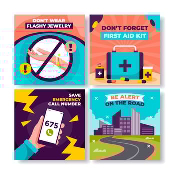 Traveling Safety Social Media vector