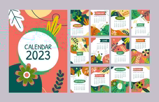 Desk Spring Calendar Weekly vector