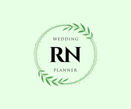 RN Initials letter Wedding monogram logos collection, hand drawn modern minimalistic and floral templates for Invitation cards, Save the Date, elegant identity for restaurant, boutique, cafe in vector