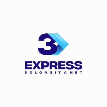 Fast Express 3 Number Logo designs concept vector, express Arrow logo designs symbol vector