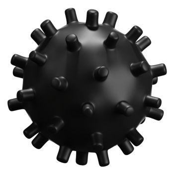 Abstract 3D Shape Illustration. Black Color. png