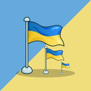 Cute adorable cartoon ukraine national peace flag illustration for sticker icon mascot and logo vector