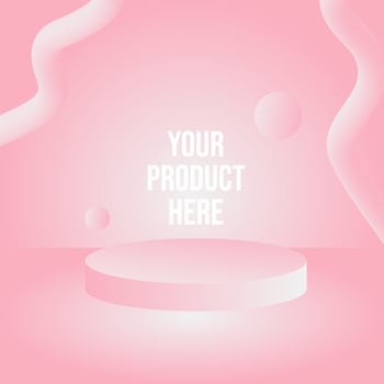Podium in pink fluid gradient background for product presentation 3d render 3d illustration vector