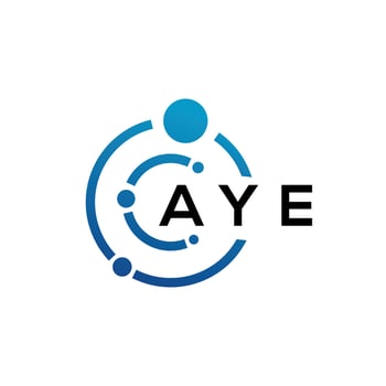 AYE letter logo design on black background. AYE creative initials letter logo concept. AYE letter design. vector