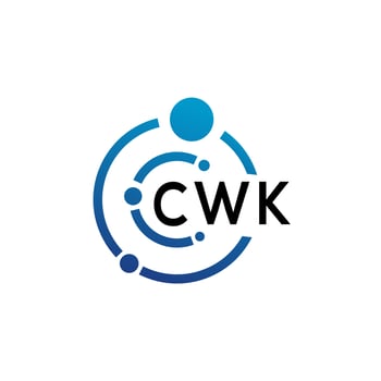 CWK letter logo design on  white background. CWK creative initials letter logo concept. CWK letter design. vector