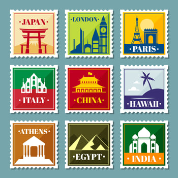 Traveling Stamp Sticker vector