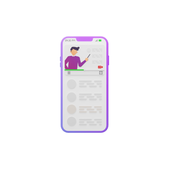 Teaching faculty Online classes on Live in Mobile App 3d icon png