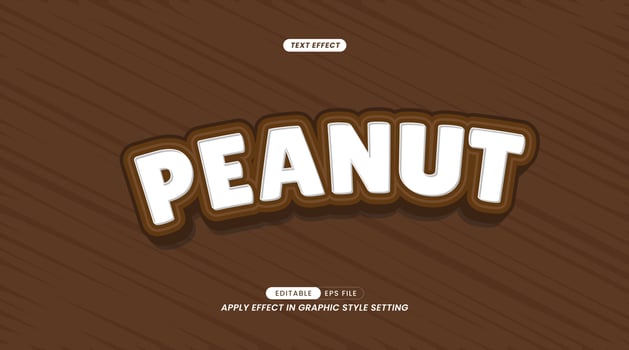 Text Effect - Peanut on Brown Textured Modern Background. Text can be changed and this Effect can be used in Graphic Style settings vector