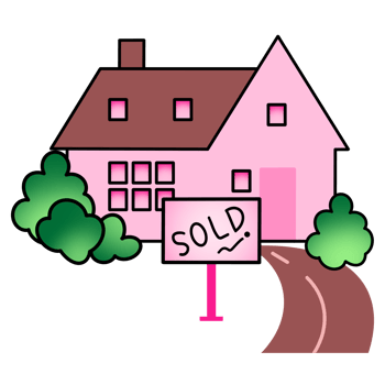 The pink sold house png
