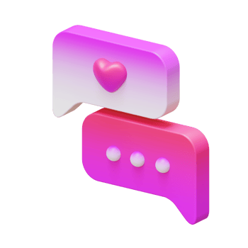 Valentine Chat Isometric 3D Render Element png