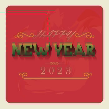 Vintage New Year Card eve, 2023, vector new year background, vintage background