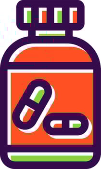 Pills Bottle Vector Icon Design