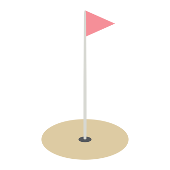 isometric flagpole marking the sandy golf hole 3d universal scenery collection set png