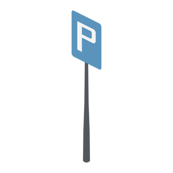 isometric traffic parking area sign universal scenery collection set png