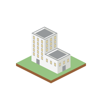 isometric adjoining high-rise building 3d universal scenary collection set png