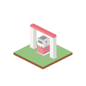 isometric petrol filling station 3d universal scenary collection set png