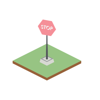 isometric traffic stop sign 3d universal scenary collection set png