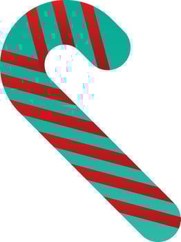 Candy Cane Vector Icon Design