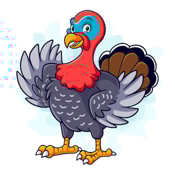 Cartoon funny turkey isolated on white background vector