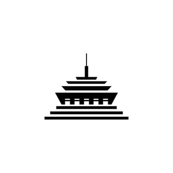 beautiful building flat logo with stacked roof vector