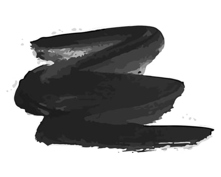 Black hand drawn ink stain. Ink spot isolated on white background. Vector illustration