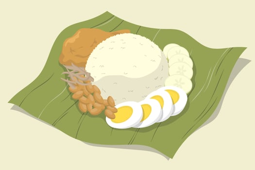 Illustration of nasi lemak in vector design