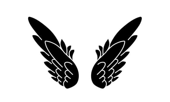 Free vector angel wings tattoo