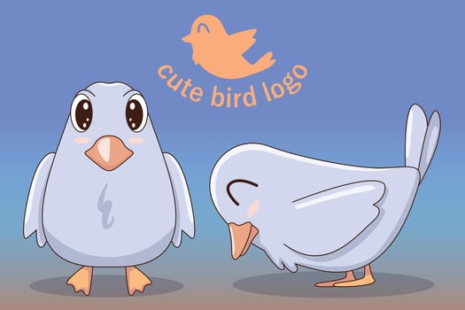 Cute baby bird character cartoon flat style, Woodland, Print Design, vector illustrations