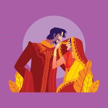 Romantic India Couple in Marriage vector