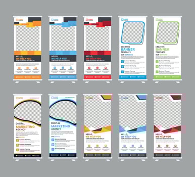 Corporate Business RollUp Banner Design or Stand Up Banner template vector