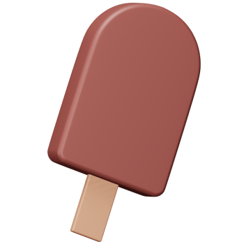Chocolate ice cream stick 3d rendering isometric icon. png