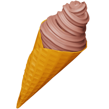 Chocolate ice cream cone 3d rendering isometric icon. png