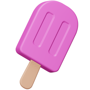 Strawberry ice cream stick 3d rendering isometric icon. png