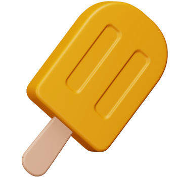 Mango ice cream stick 3d rendering isometric icon. png