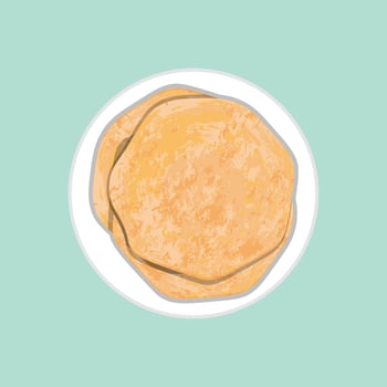 Paratha India Food. Design with cartoon. vector