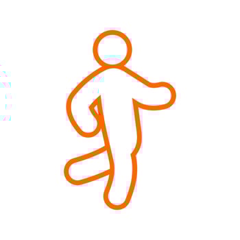 vector line art of human stick figure icon in running style